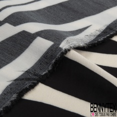 Satin Viscose imprimé petit pépin noir fond vert chasseur