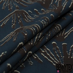 Satin Viscose imprimé zébrure stylisée blanc cassé fond noir