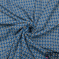 Fibranne Viscose imprimé multitâche multicolore fond marine