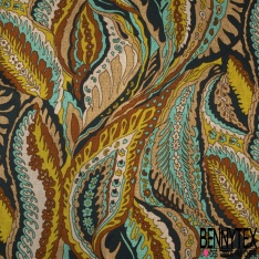Satin polyester imprimé marbrure coloris camaïeu terre nature élégant