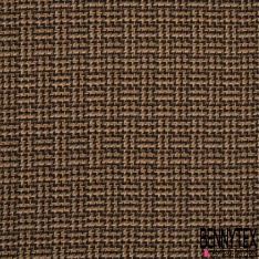 Coupon 3m coton natté chevron en biais noir olive kaki mordoré chocolat blanc cassé