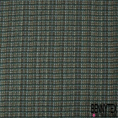 Laine nattée fine motif pied de puce noir ficelle
