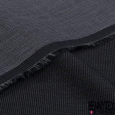 Piqué de coton fantaisie lourd uni gris anthracite
