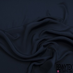Crêpe drap de soie uni bleu insigne