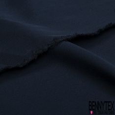 Crêpe drap de soie uni bleu insigne