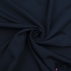 Crêpe drap de soie uni bleu insigne
