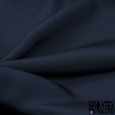 Crêpe drap de soie uni bleu insigne