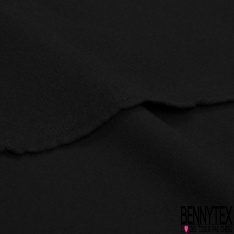 Velours de laine uni noir animal