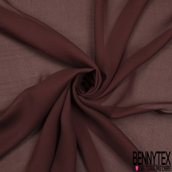 Crêpe mousseline georgette de soie uni prune