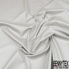 Gabardine de coton élasthanne laquée paillette taupe ton sur ton