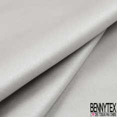Gabardine de coton élasthanne laquée paillette taupe ton sur ton
