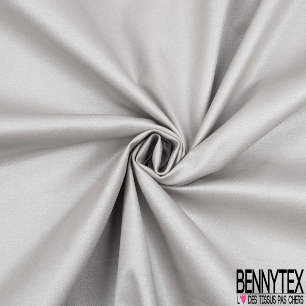 Gabardine de coton élasthanne laquée paillette taupe ton sur ton