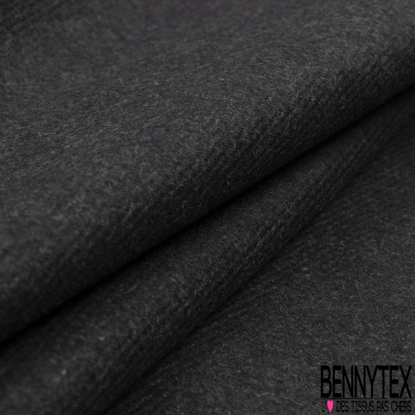 Sergé de laine gris anthracite chiné