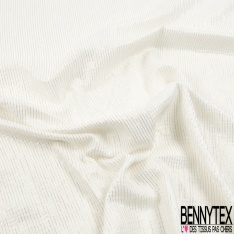 Coton double gaze imprimé petite branche et dandelion mylar or fond crème