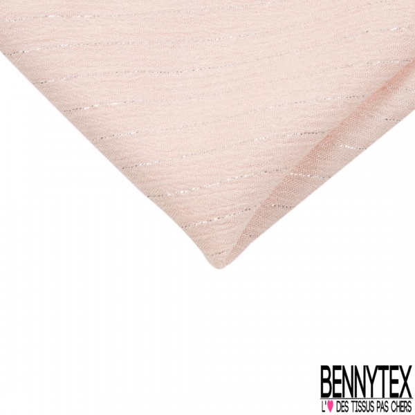 Crépon Viscose Vert Motif petites feuilles ocres fanatisie Fond rose saumon