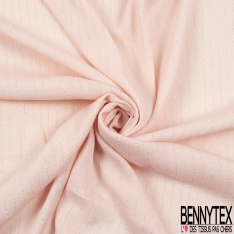 Crépon Viscose Vert Motif petites feuilles ocres fanatisie Fond rose saumon