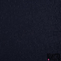 Coupon 3m crépon viscose élasthanne motif fine rayure verticale lurex argent fond rose dragées