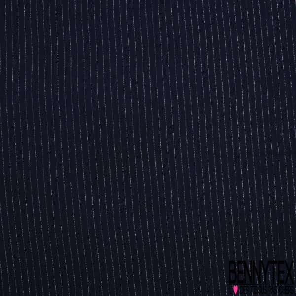 Coupon 3m crépon viscose élasthanne motif fine rayure verticale lurex argent fond rose dragées