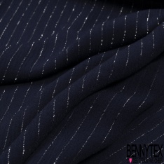 Coupon 3m crépon viscose élasthanne motif fine rayure verticale lurex argent fond rose dragées