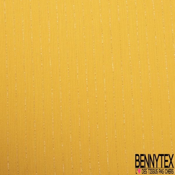 Coupon 3m crépon viscose élasthanne motif fine rayure verticale lurex argent fond blanc discret