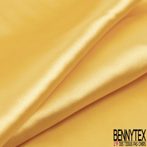 Satin polyester élasthanne jaune auréolin