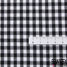 Coton tissé teint petit vichy noir blanc