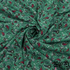 Crêpe polyester élasthanne imprimé floral pictural effet aquarelle émeraude bleu orange prune