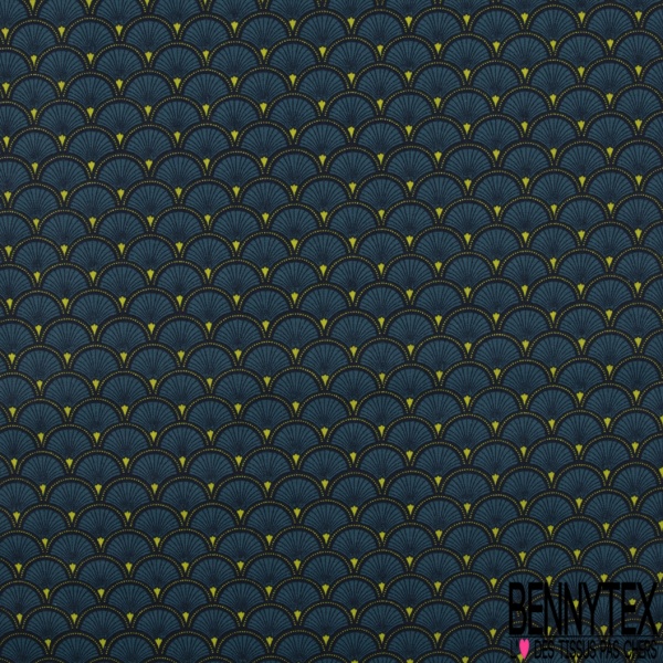 Toile Lorraine 100% Coton Modèle DOUCET Ton Bleu Canard
