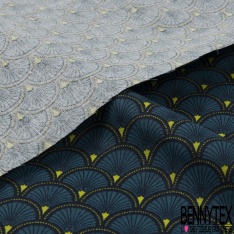 Toile Lorraine 100% Coton Modèle DOUCET Ton Bleu Canard