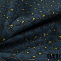 Toile Lorraine 100% Coton Modèle DOUCET Ton Bleu Canard