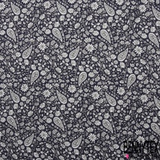 Fibranne viscose imprimé cachemire foisonnant