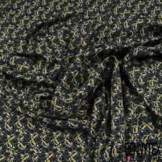 Coupon 3m crêpe polyester satiné motif peau de bête ton naturel