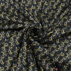 Coupon 3m crêpe polyester satiné motif peau de bête ton naturel