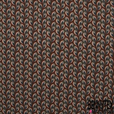 Coupon 3m Microfibre woolpeach effet laqué paillette or imprimé seventie's berlingot