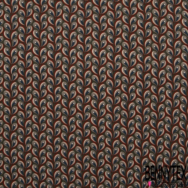 Coupon 3m Microfibre woolpeach effet laqué paillette or imprimé seventie's berlingot