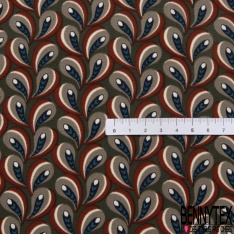 Coupon 3m Microfibre woolpeach effet laqué paillette or imprimé seventie's berlingot