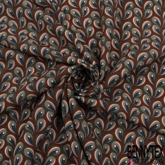Coupon 3m Microfibre woolpeach effet laqué paillette or imprimé seventie's berlingot