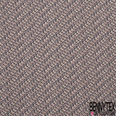Coupon 3m Microfibre woolpeach imprimé fleur sauvage sur tige verte fond noir