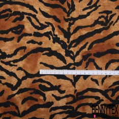 Coupon 3m crêpe polyester satiné motif mini fleur stylisée multicolore foisonnante