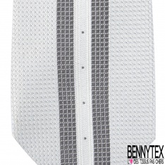 Cravate soie soie texturée imprimé rayure verticale anthracite perle