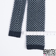 Cravate tricotée laine fantaisie imprimé rayure chinée kaki écru marron
