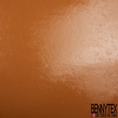 Gabardine de coton sergé plastifiée orange vintage
