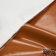 Gabardine de coton sergé plastifiée orange vintage
