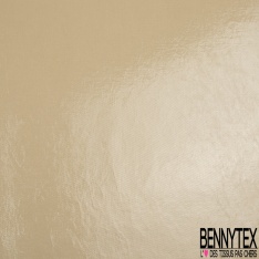 Gabardine de coton sergé plastifiée nude beige rosé