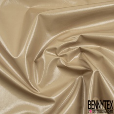 Gabardine de coton sergé plastifiée nude beige rosé