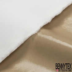 Gabardine de coton sergé plastifiée nude beige rosé