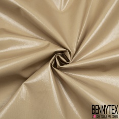 Gabardine de coton sergé plastifiée nude beige rosé