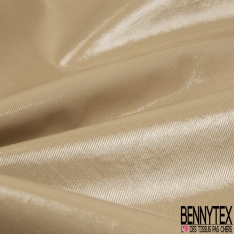 Gabardine de coton sergé plastifiée nude beige rosé