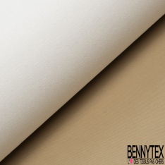 Gabardine de coton sergé plastifiée nude beige rosé