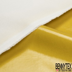 Gabardine de coton sergé plastifiée or de pépite